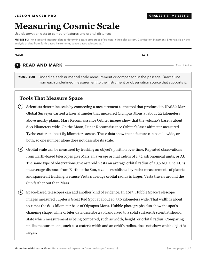 Preview of the MS-ESS1-3 printable worksheet