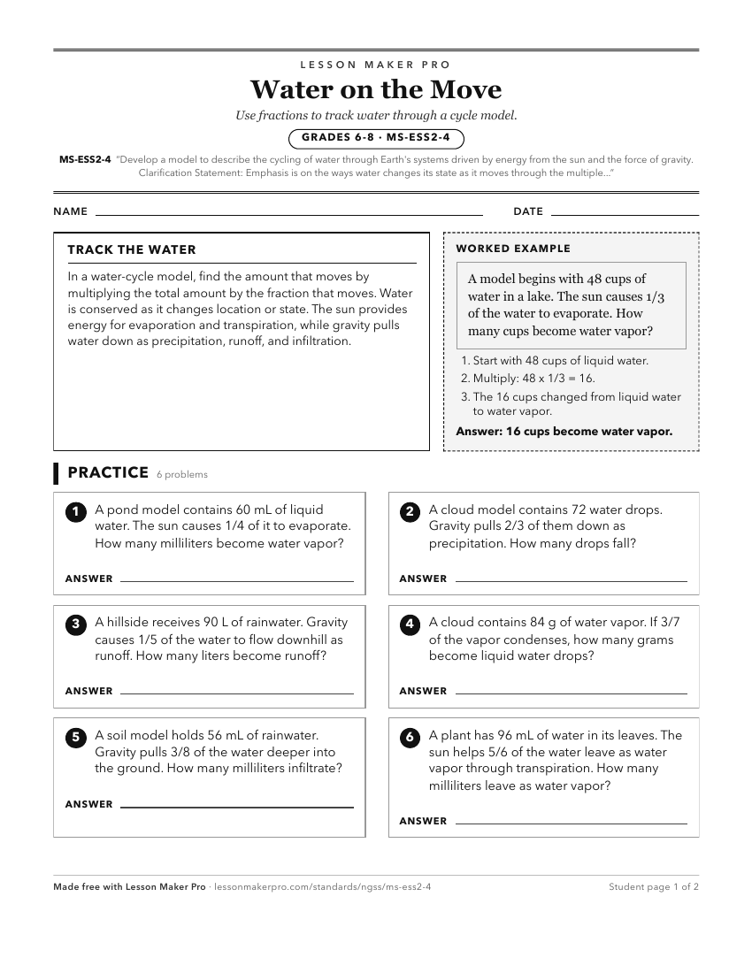 Preview of the MS-ESS2-4 printable worksheet