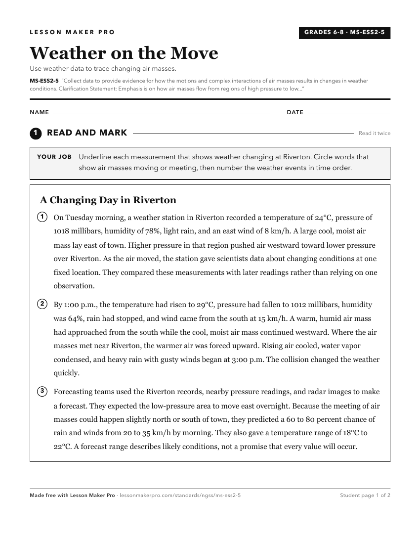 Preview of the MS-ESS2-5 printable worksheet