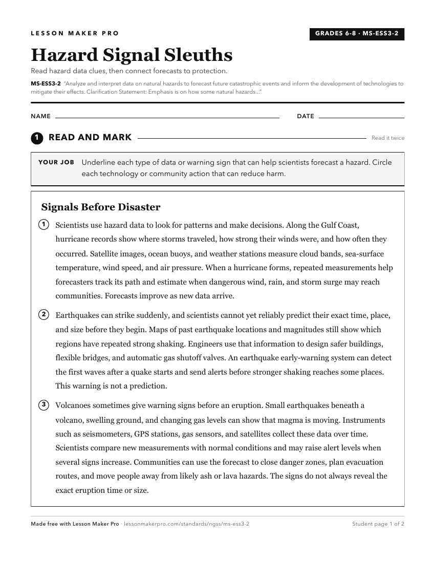 Preview of the MS-ESS3-2 printable worksheet