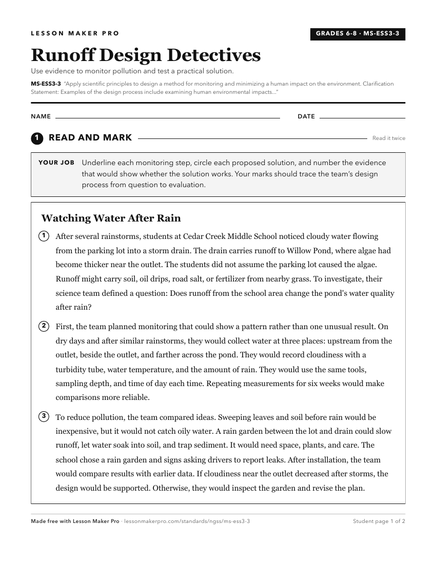 Preview of the MS-ESS3-3 printable worksheet