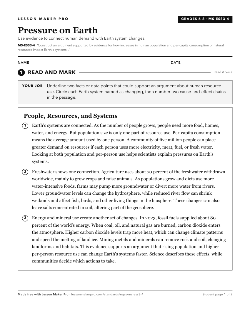 Preview of the MS-ESS3-4 printable worksheet