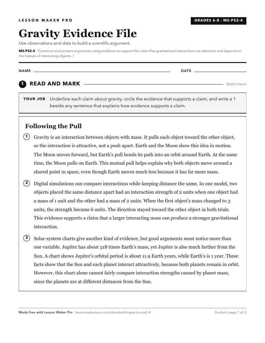 Preview of the MS-PS2-4 printable worksheet