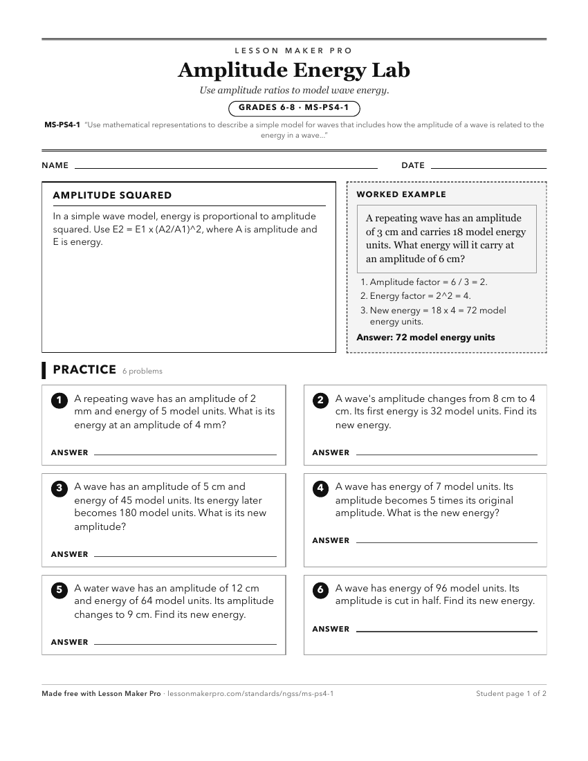 Preview of the MS-PS4-1 printable worksheet