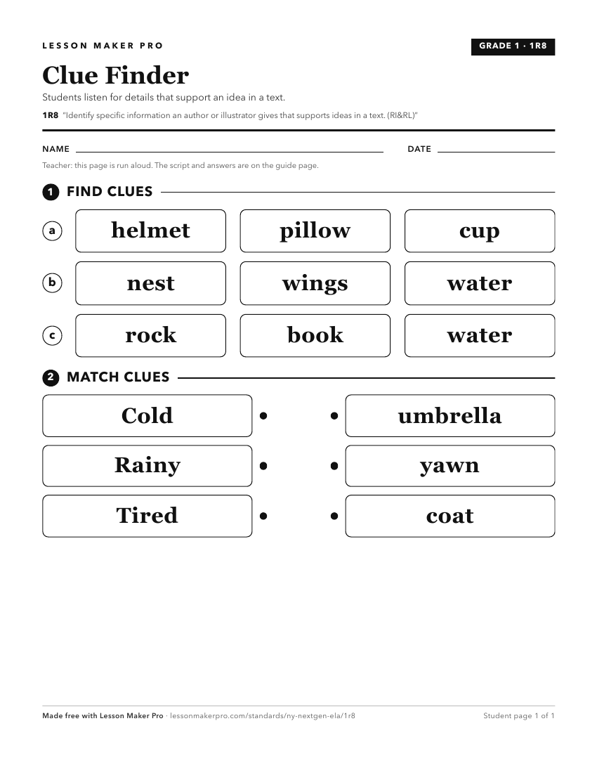 Preview of the 1R8 printable worksheet
