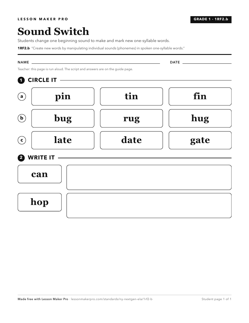 Preview of the 1RF2.b printable worksheet