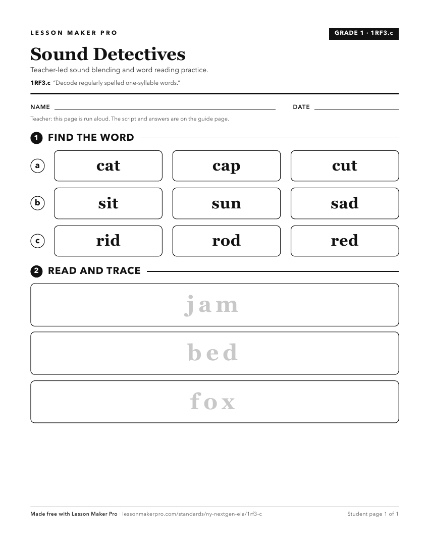 Preview of the 1RF3.c printable worksheet