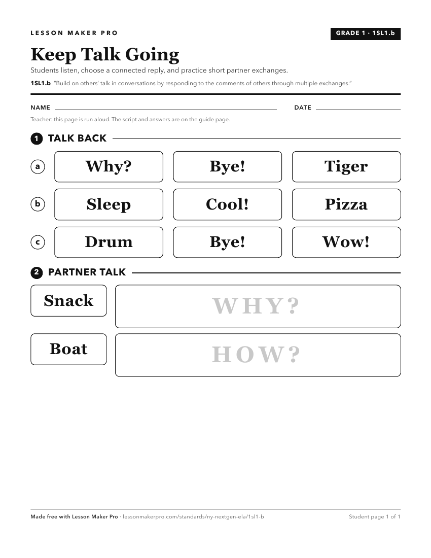 Preview of the 1SL1.b printable worksheet