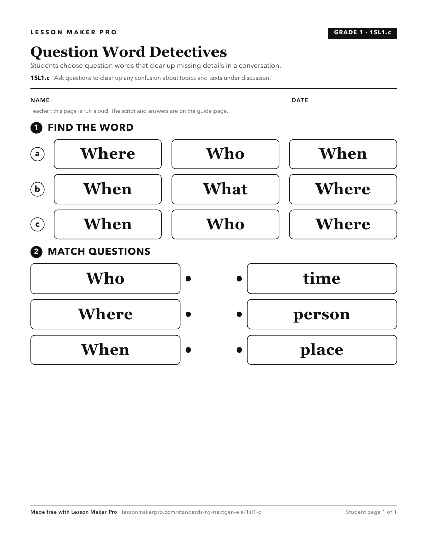 Preview of the 1SL1.c printable worksheet