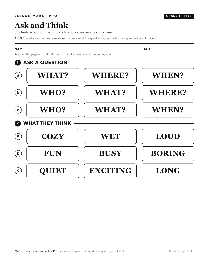 Preview of the 1SL3 printable worksheet