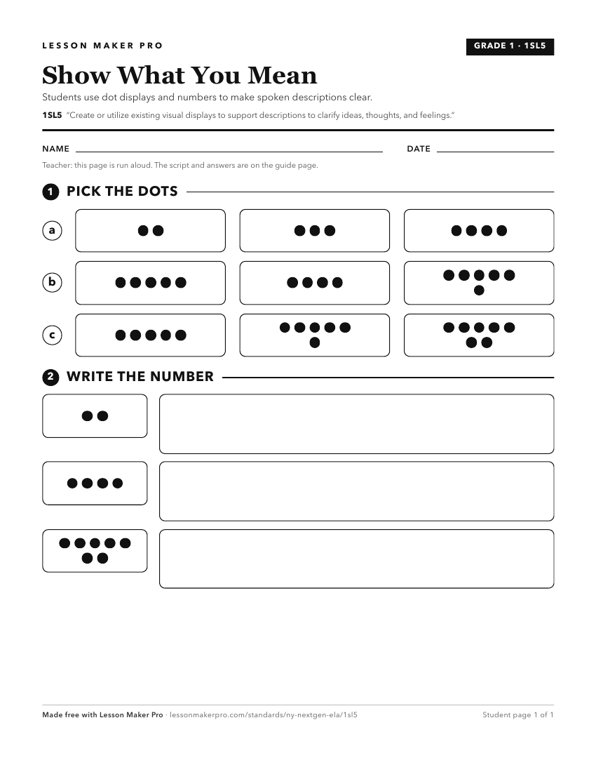 Preview of the 1SL5 printable worksheet