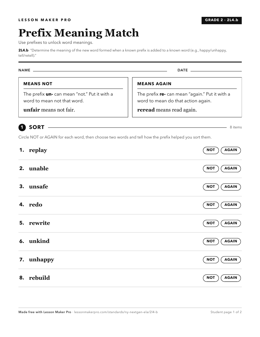 Preview of the 2L4.b printable worksheet