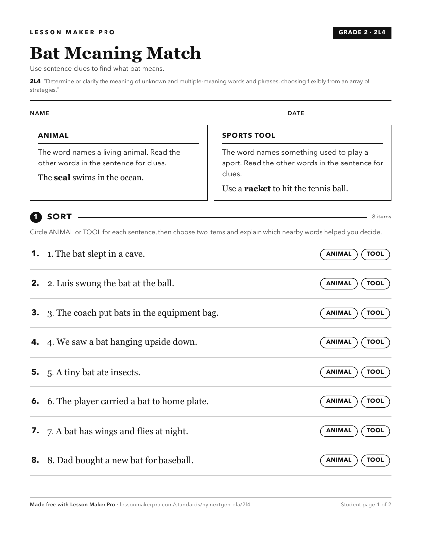 Preview of the 2L4 printable worksheet