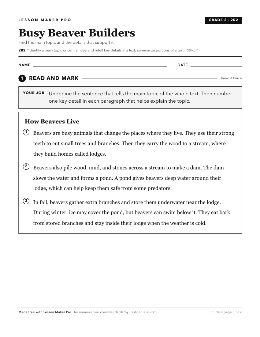 Preview of the 2R2 printable worksheet