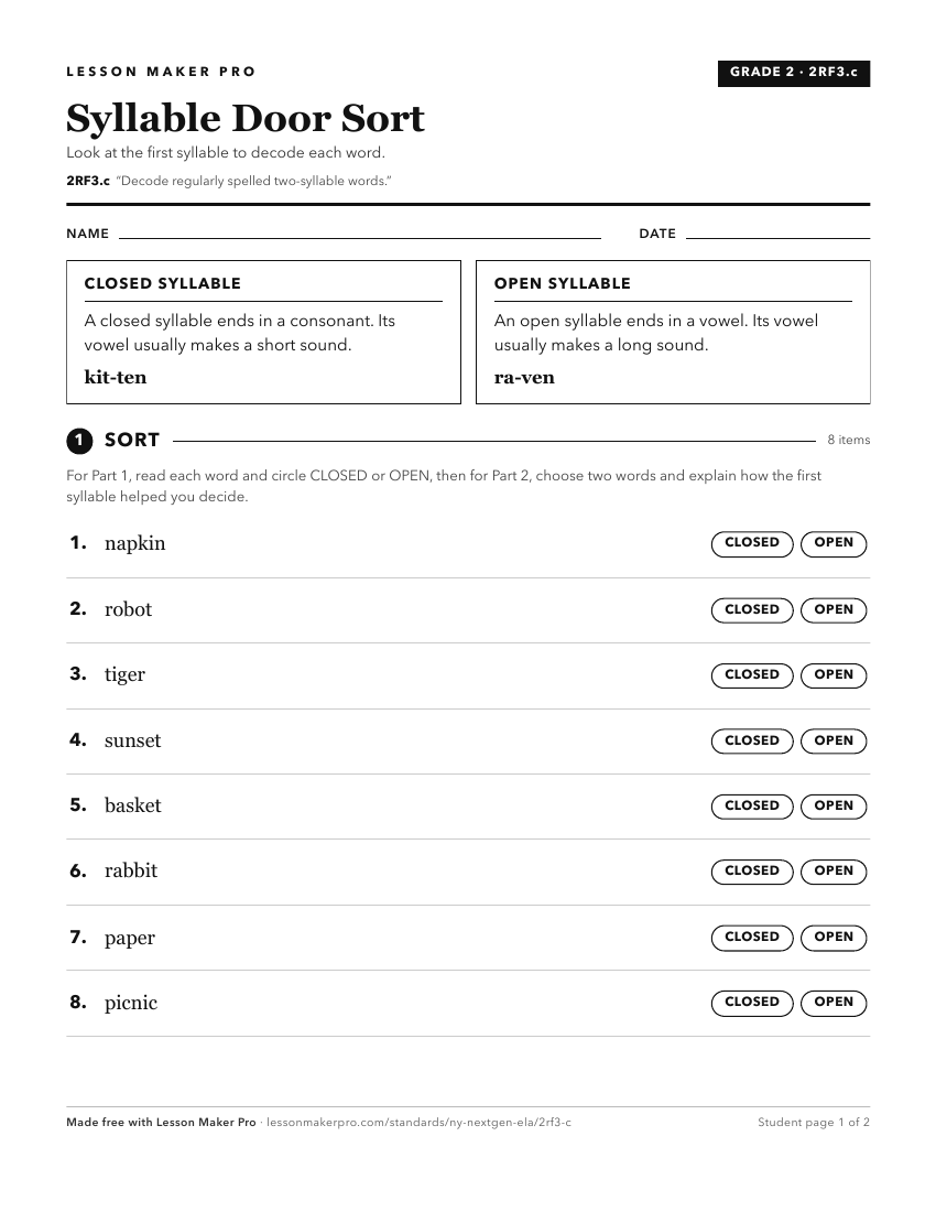 Preview of the 2RF3.c printable worksheet