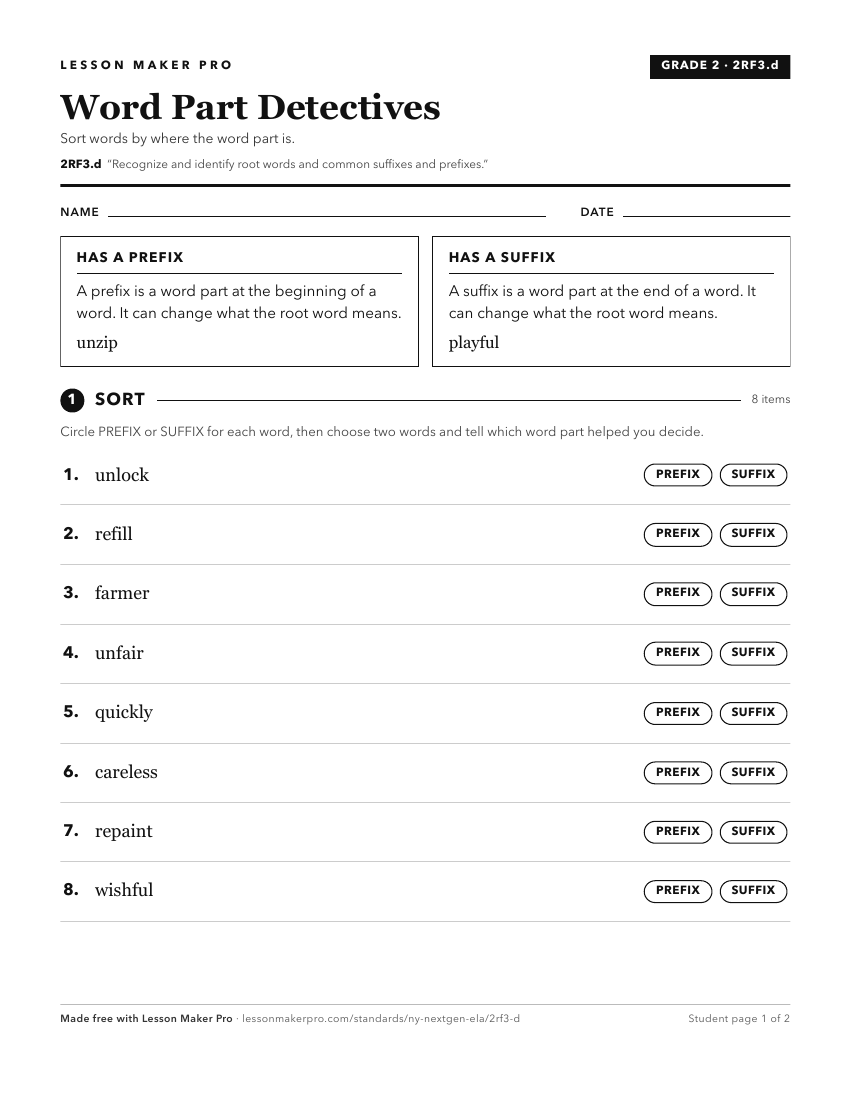 Preview of the 2RF3.d printable worksheet