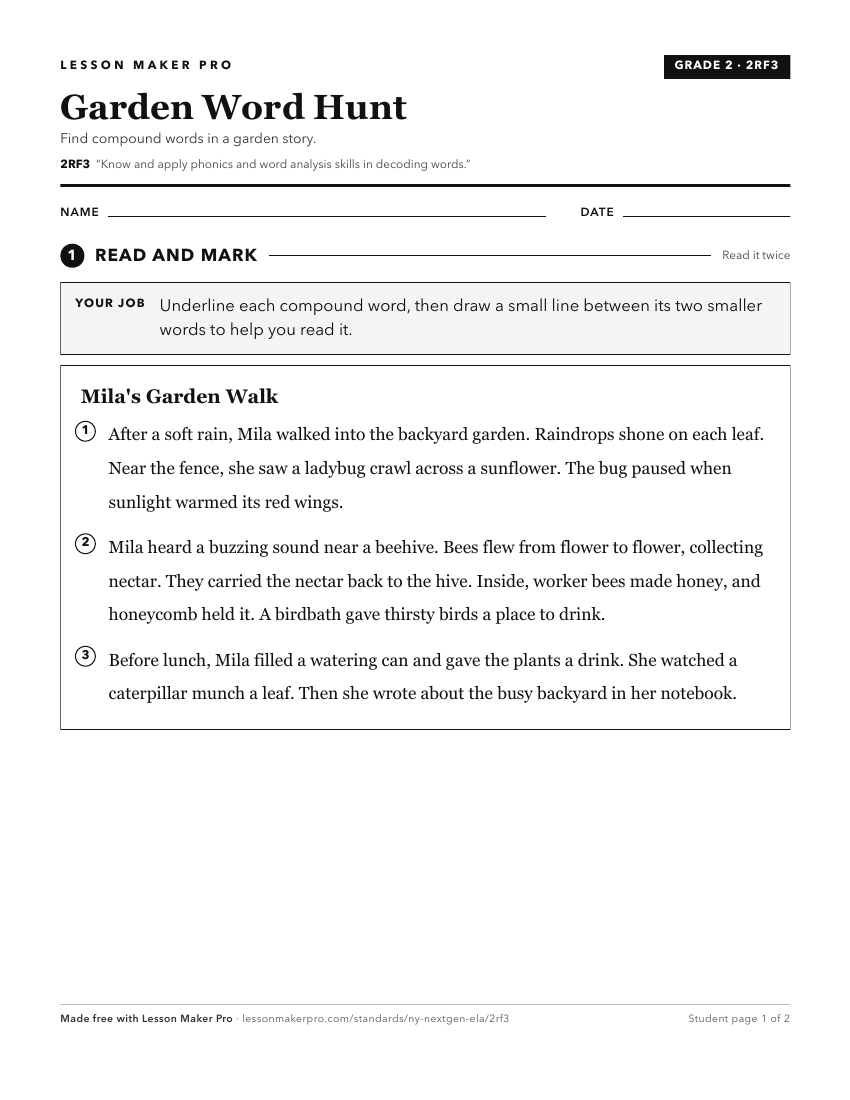 Preview of the 2RF3 printable worksheet