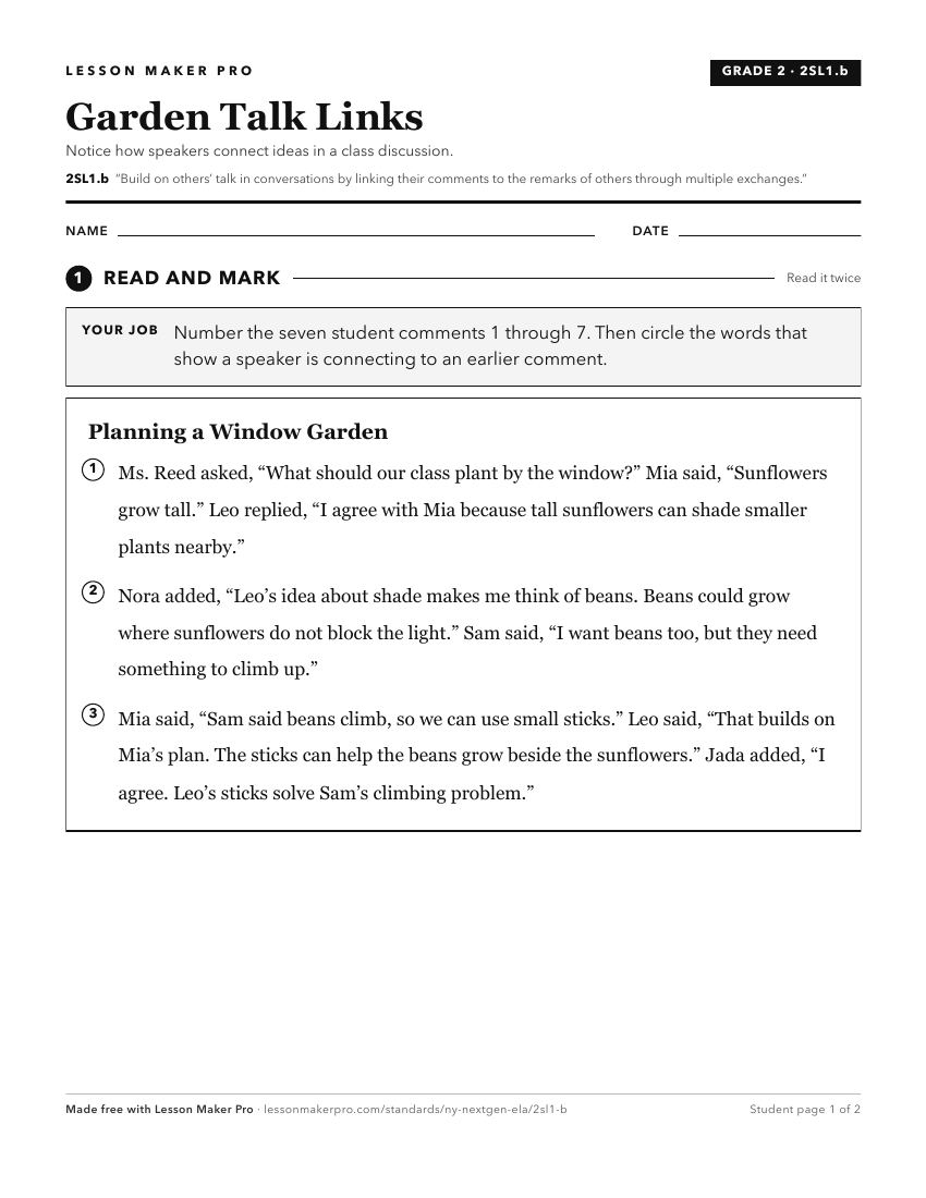 Preview of the 2SL1.b printable worksheet