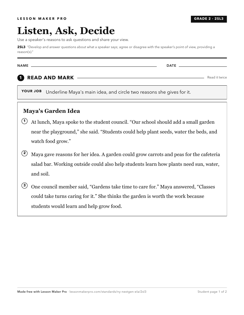 Preview of the 2SL3 printable worksheet