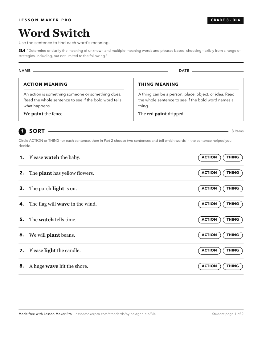 Preview of the 3L4 printable worksheet