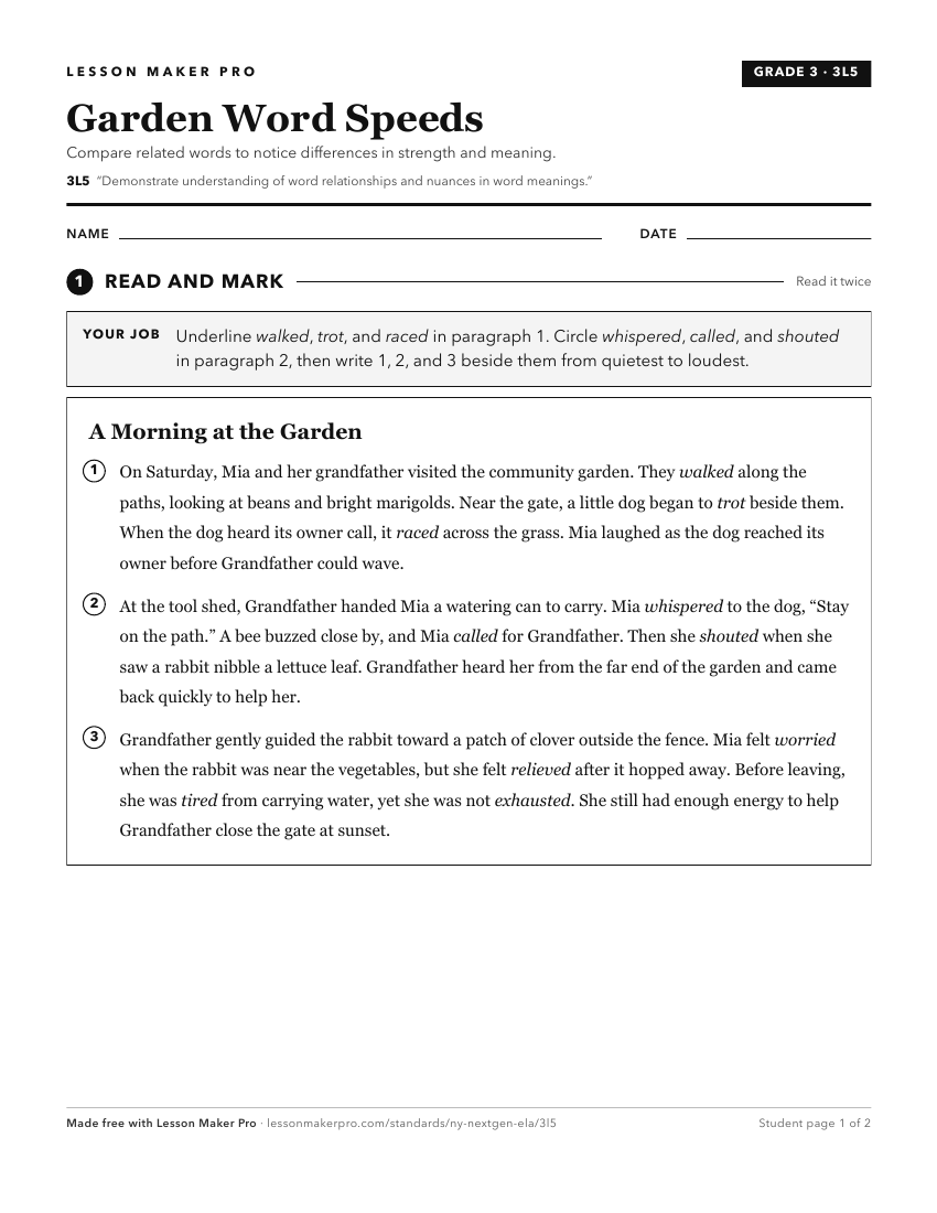Preview of the 3L5 printable worksheet