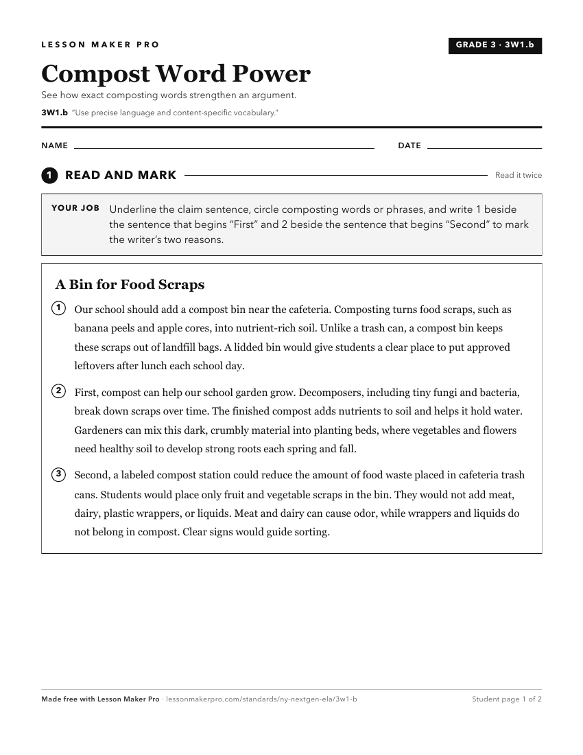Preview of the 3W1.b printable worksheet