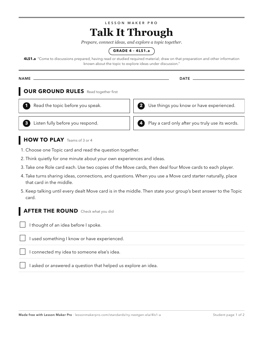 Preview of the 4LS1.a printable worksheet