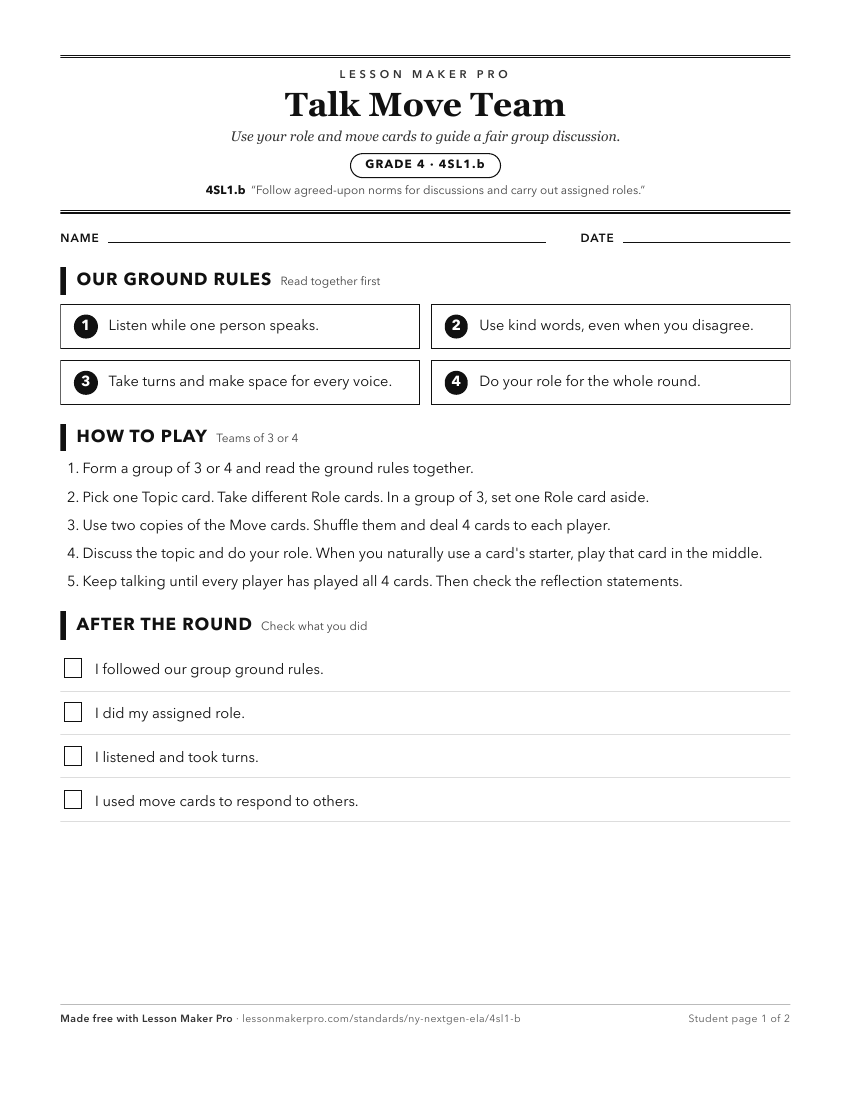 Preview of the 4SL1.b printable worksheet