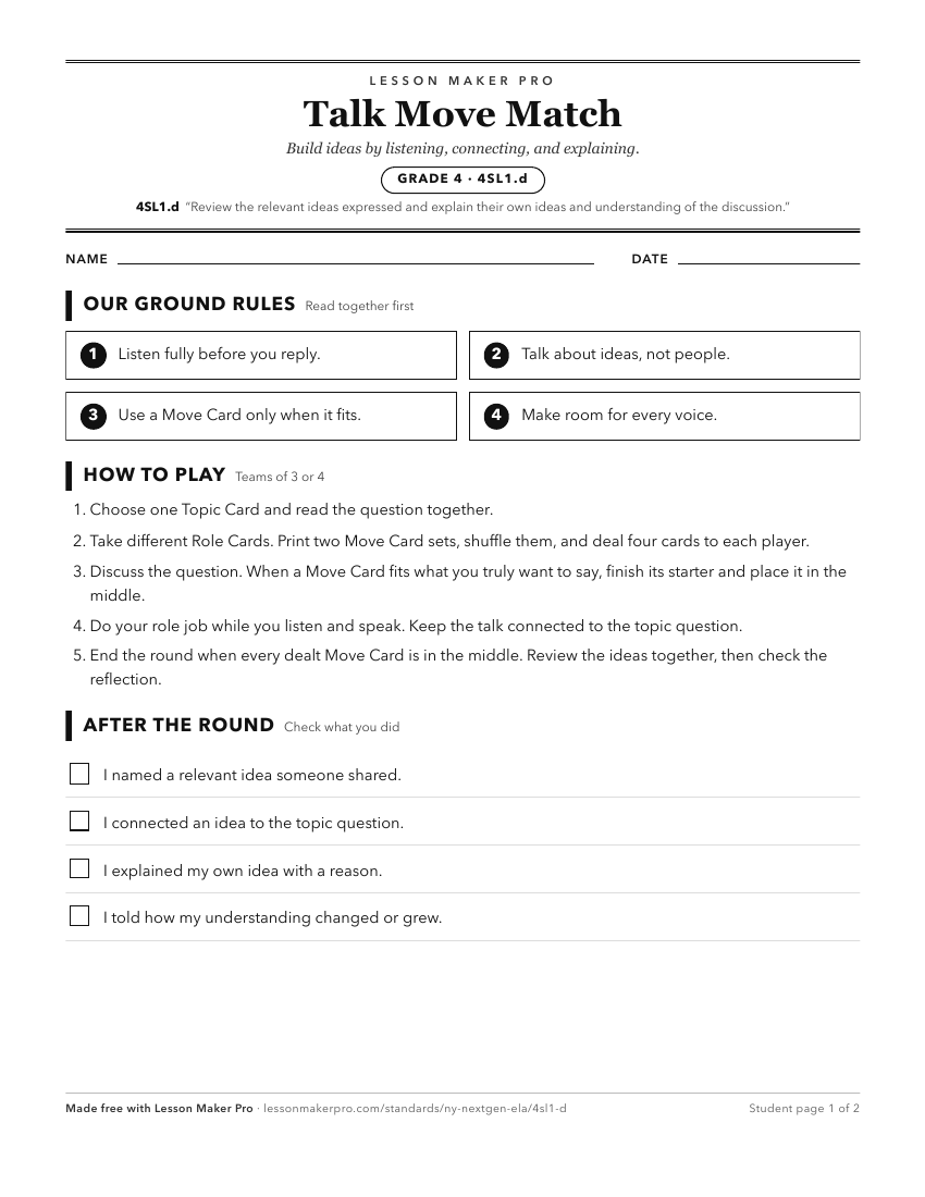 Preview of the 4SL1.d printable worksheet