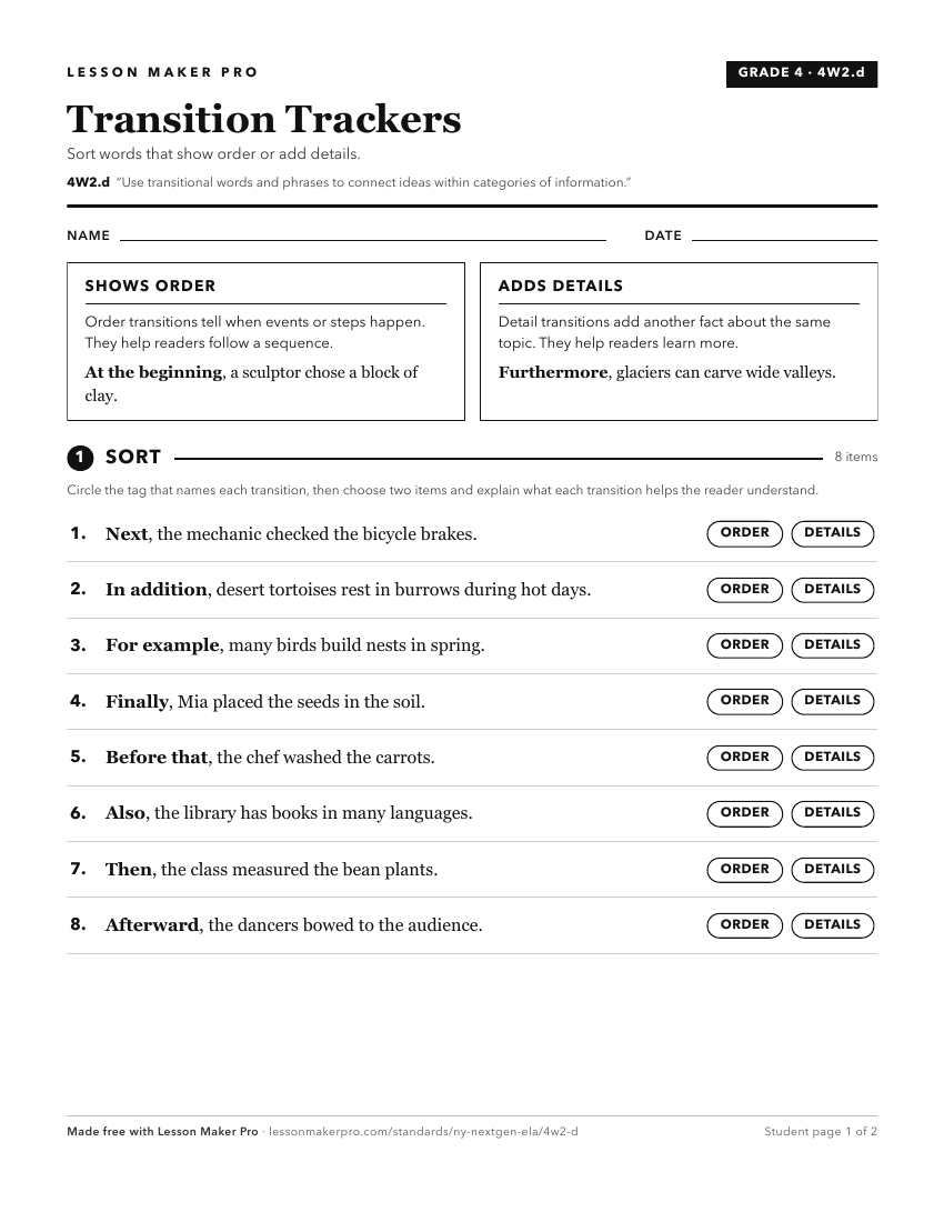 Preview of the 4W2.d printable worksheet