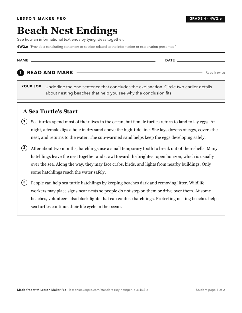 Preview of the 4W2.e printable worksheet