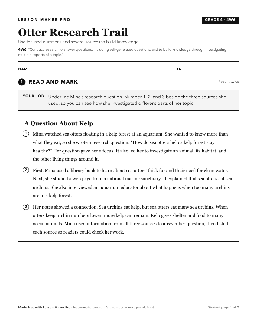 Preview of the 4W6 printable worksheet