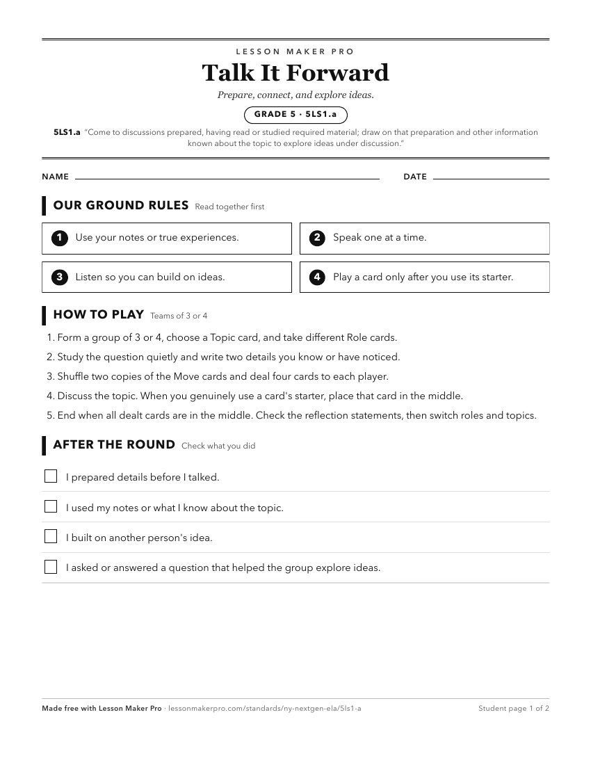 Preview of the 5LS1.a printable worksheet