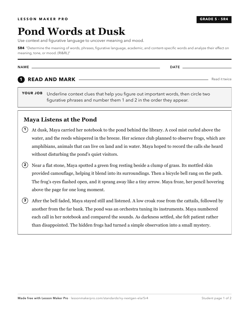 Preview of the 5R4 printable worksheet