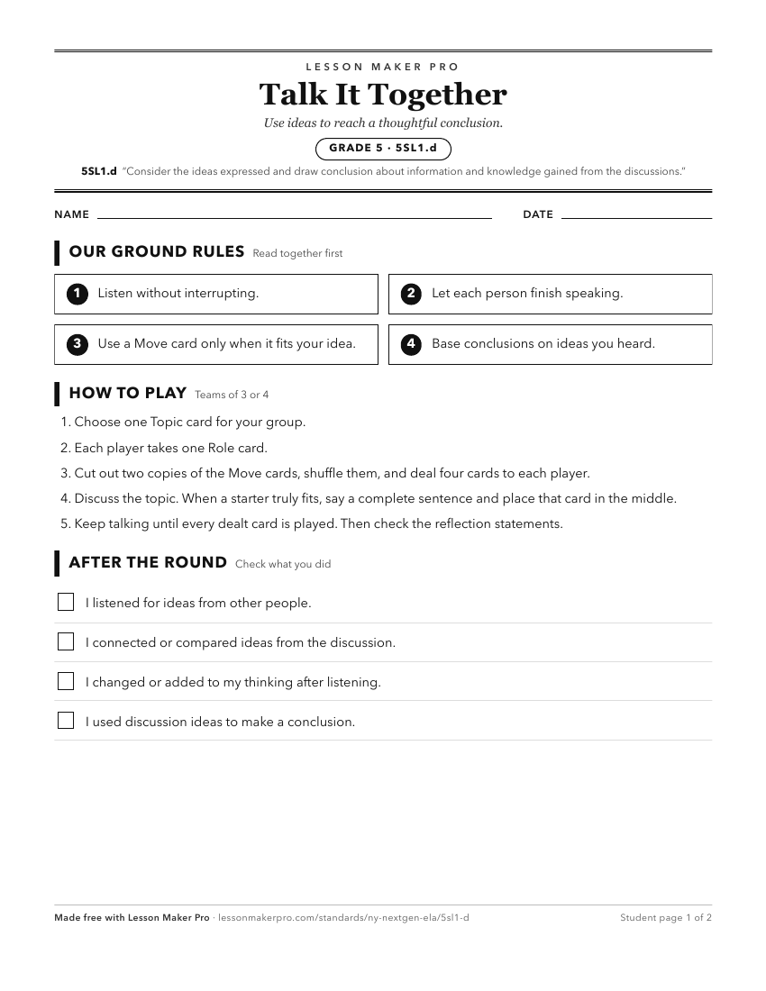Preview of the 5SL1.d printable worksheet