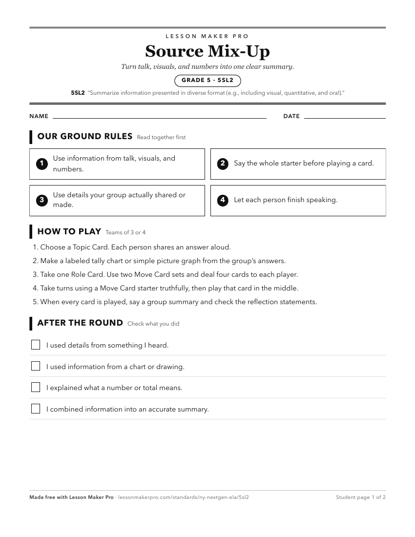 Preview of the 5SL2 printable worksheet