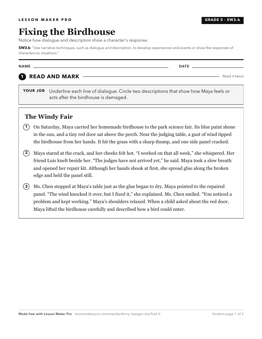 Preview of the 5W3.b printable worksheet