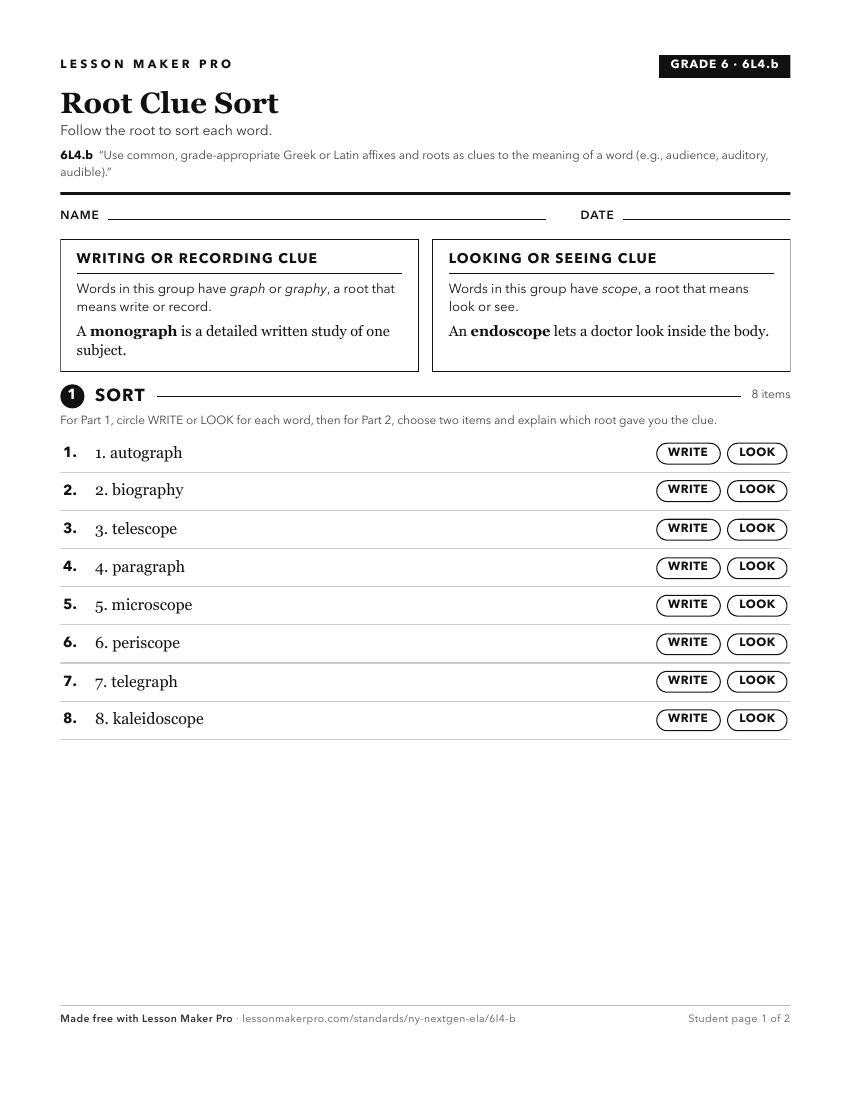 Preview of the 6L4.b printable worksheet