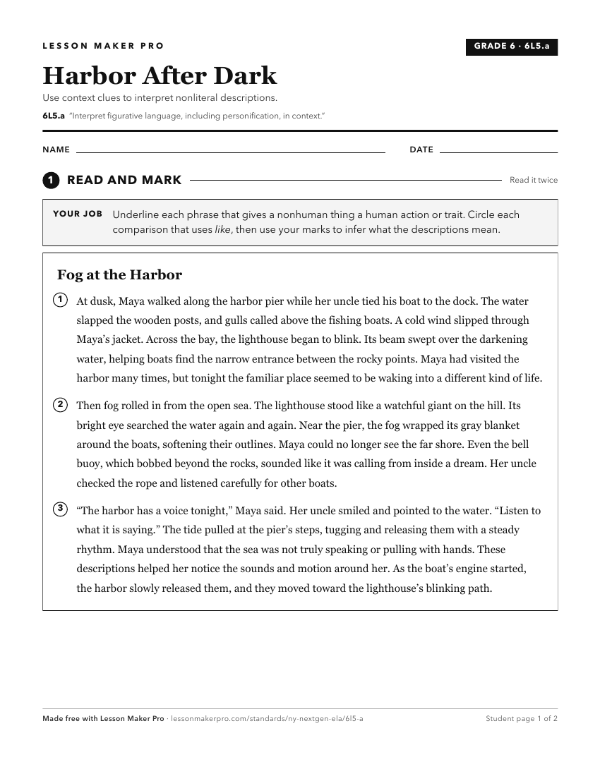 Preview of the 6L5.a printable worksheet