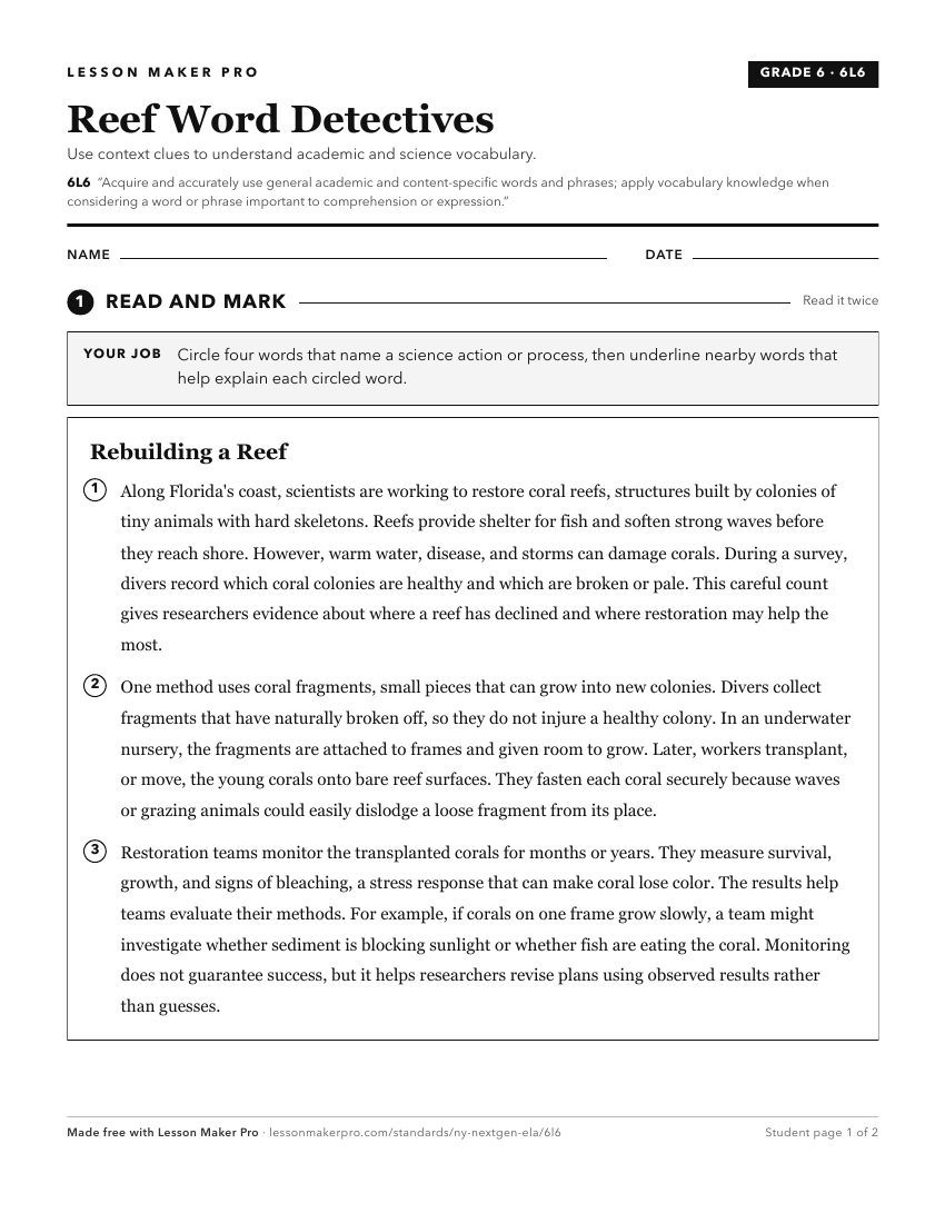 Preview of the 6L6 printable worksheet