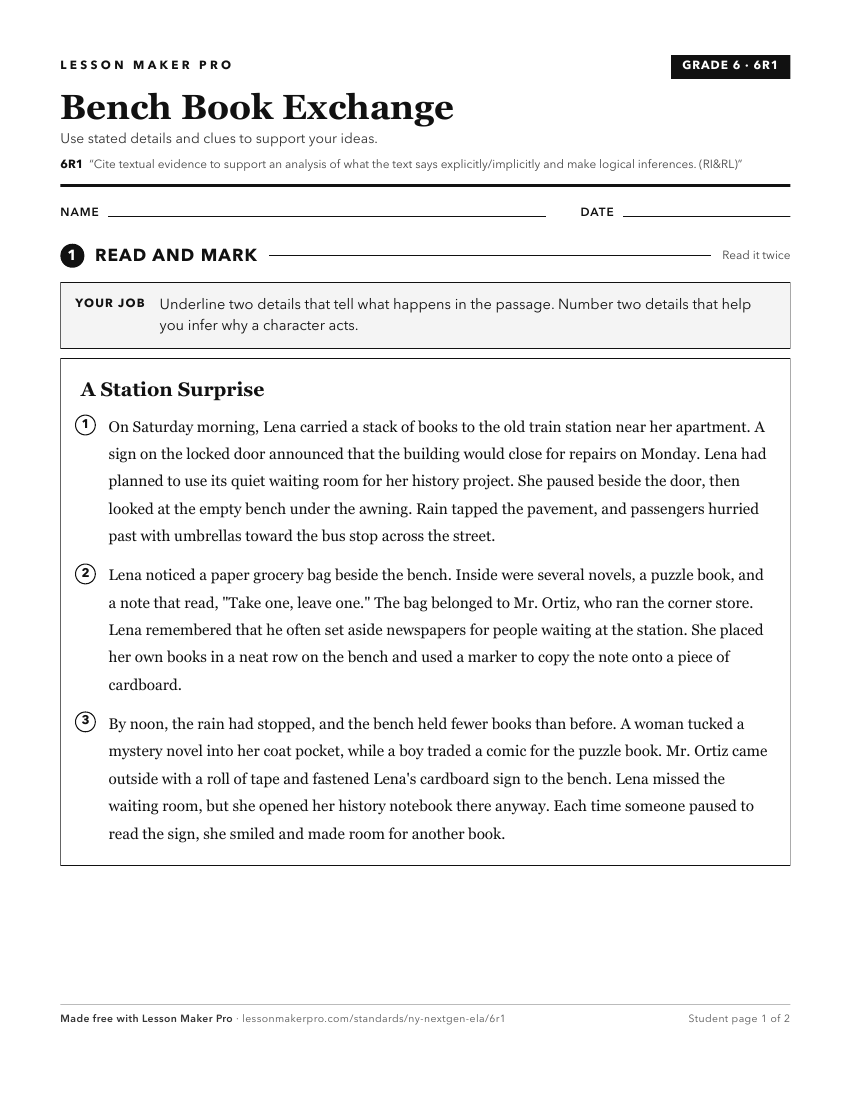 Preview of the 6R1 printable worksheet