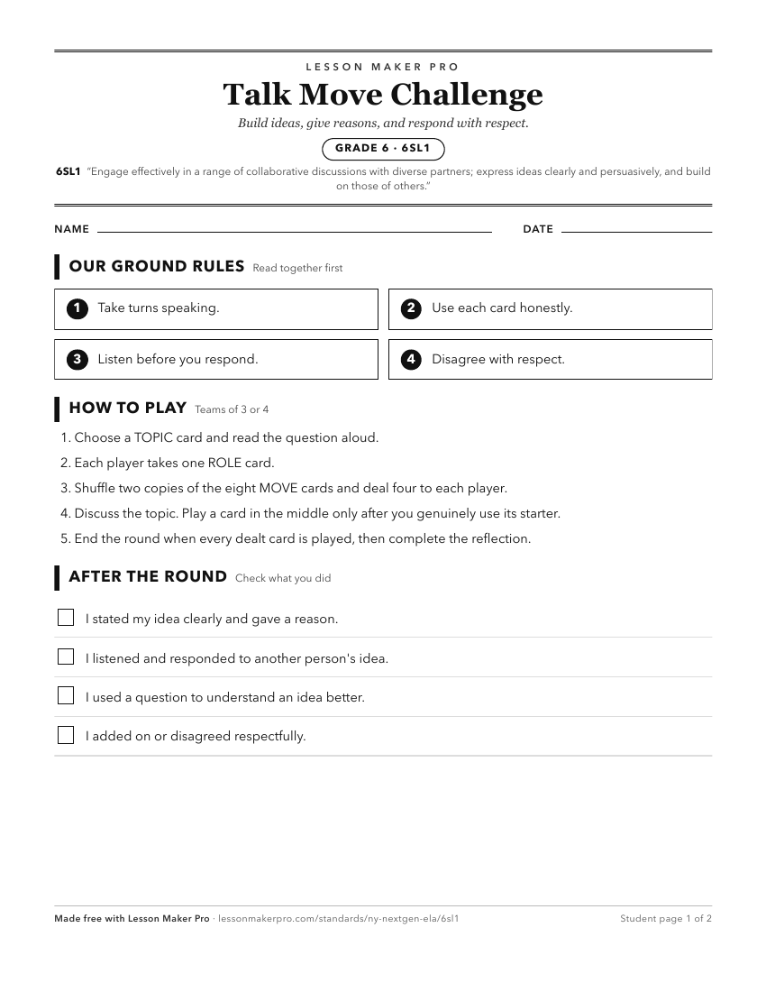 Preview of the 6SL1 printable worksheet