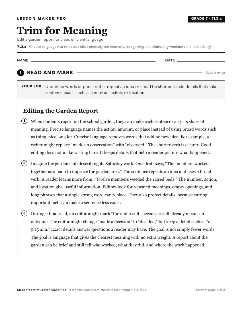 Preview of the 7L3.a printable worksheet