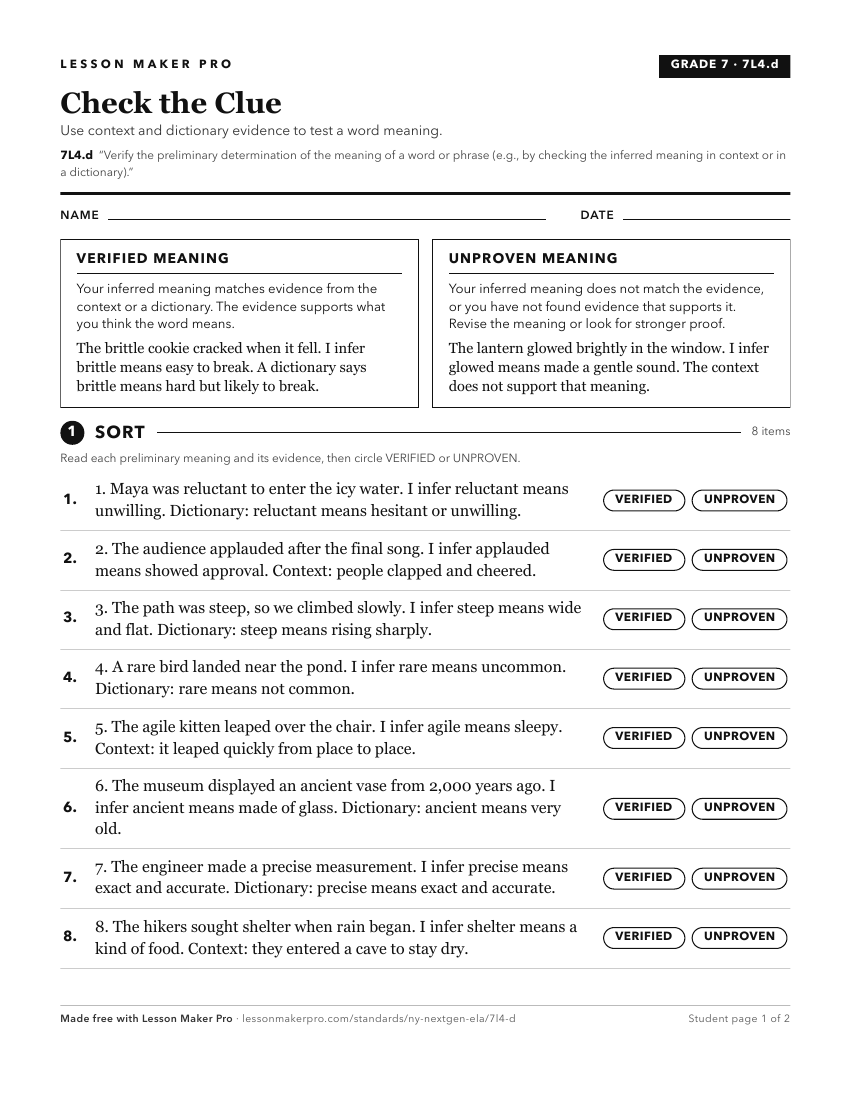 Preview of the 7L4.d printable worksheet