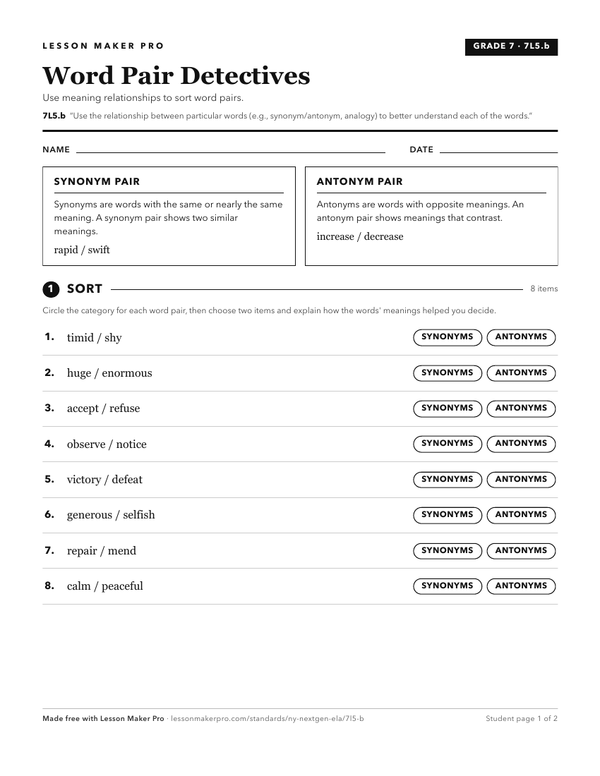 Preview of the 7L5.b printable worksheet