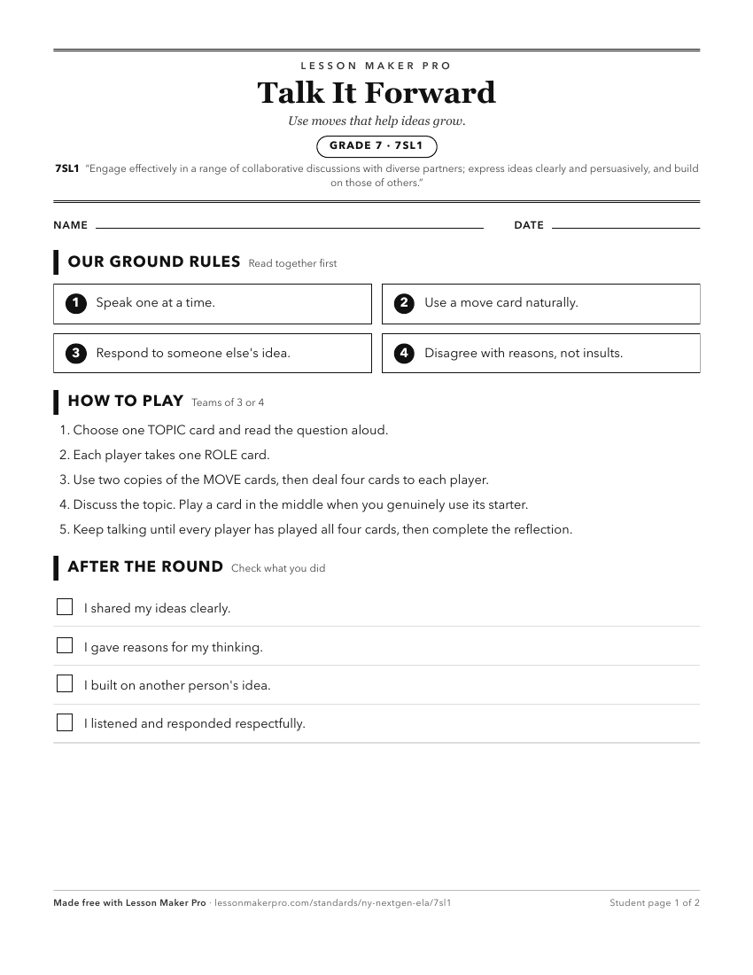 Preview of the 7SL1 printable worksheet
