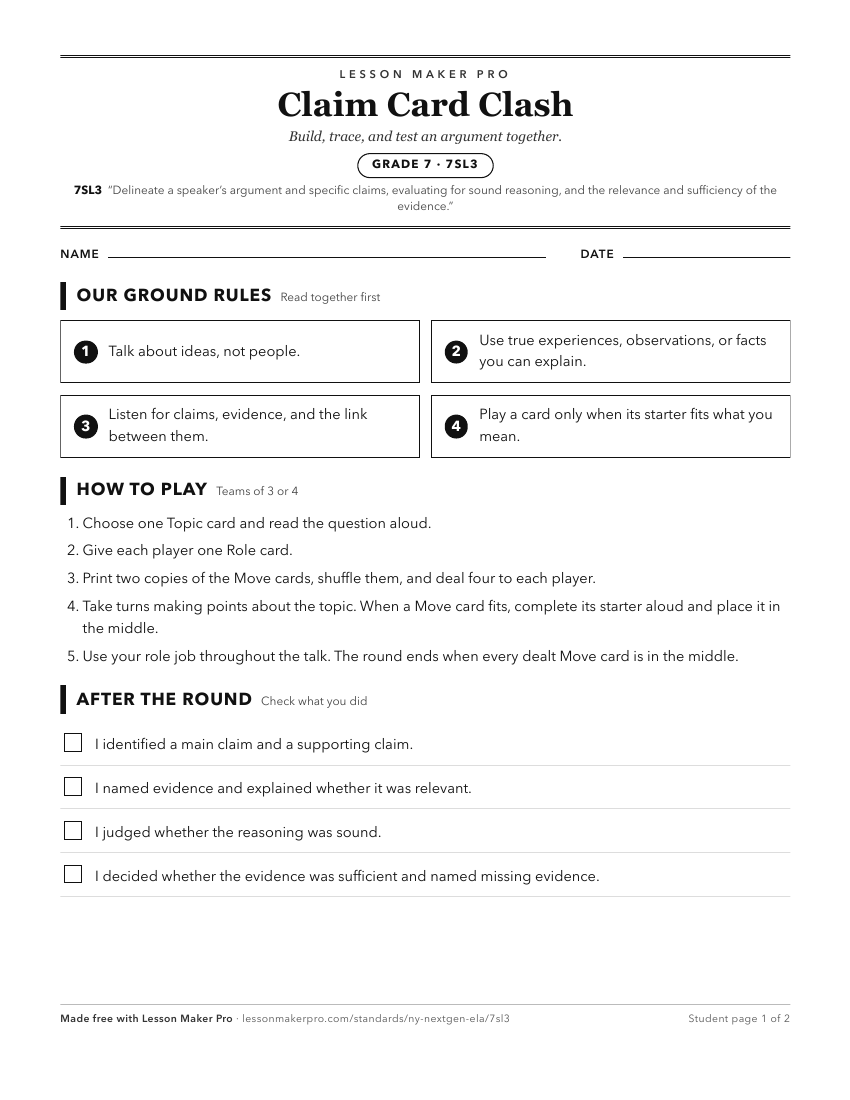 Preview of the 7SL3 printable worksheet