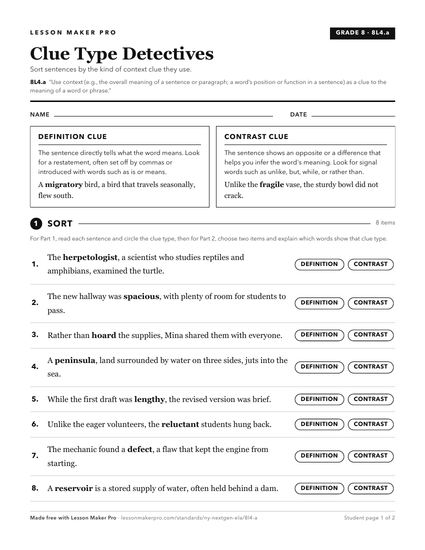 Preview of the 8L4.a printable worksheet