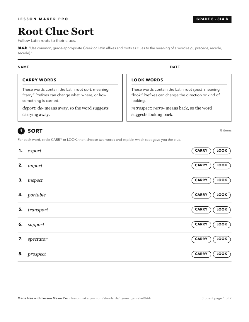 Preview of the 8L4.b printable worksheet
