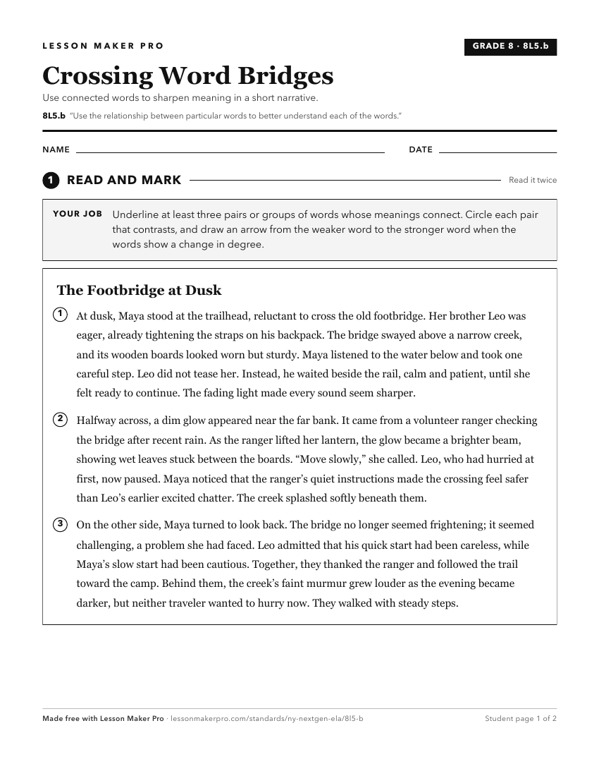 Preview of the 8L5.b printable worksheet